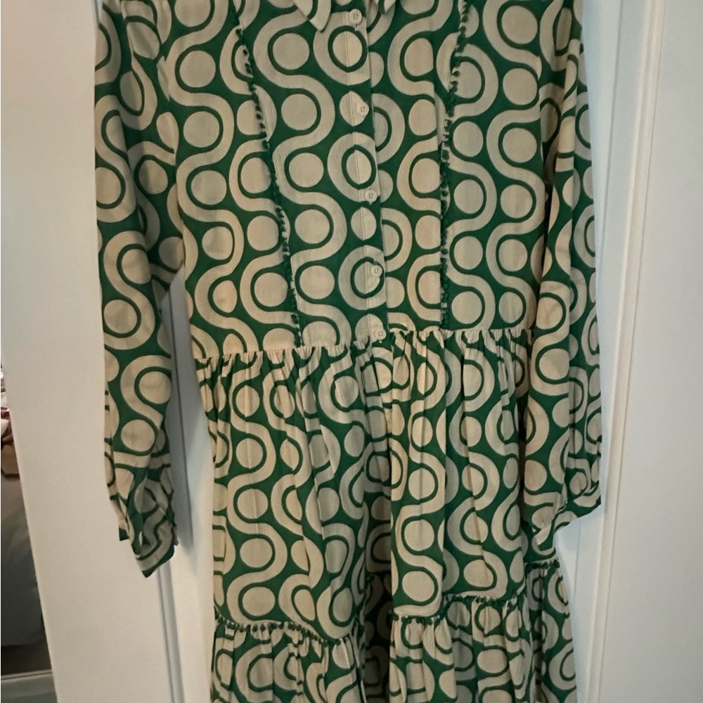 Zara Green and Cream Mini Dress - Picture 2 of 10